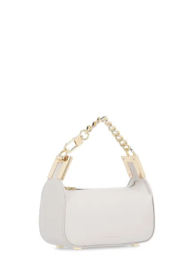 Shop Elisabetta Franchi Pearl Grey Mini Bag With Chain