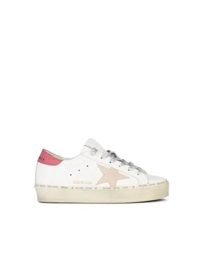 Shop Golden Goose 'hi Star' White Leather Sneakers