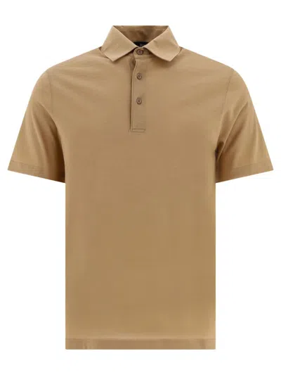 Shop Herno Crêpe Jersey Polo Shirt In Beige