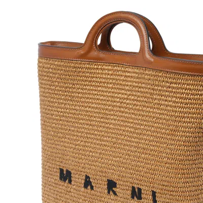 Shop Marni Raw Sienna Raffia Crossbody Bag