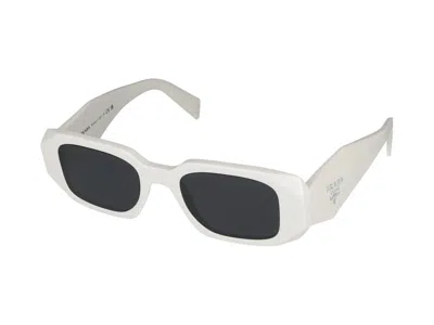 Prada Dark Grey Rectangular Ladies Sunglasses Pr 17ws 1425s0 49 In White Talc