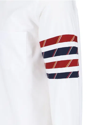 Shop Thom Browne '4-bar' White Cotton Shirt