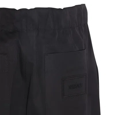 Shop Versace Drawstring Pants In Black