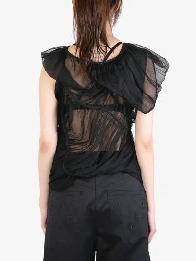Shop Kiko Kostadinov Women Diagonal??gathered??blouse In Night Black/onyx Black