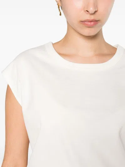 Shop Lemaire Women Cap Sleeve T-shirt In Wh001 Chalk