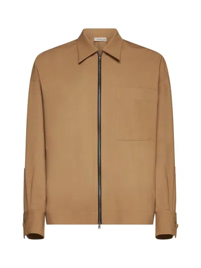 Shop Blanca Vita Coats In Leather Brown