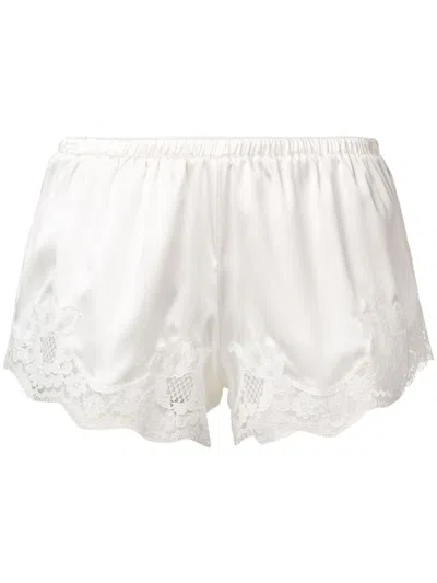 Dolce & Gabbana White Silk Floral Lace Lingerie Underwear In White