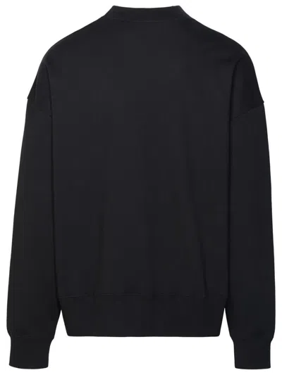 Shop Palm Angels 'milan Stud' Black Cotton Sweatshirt