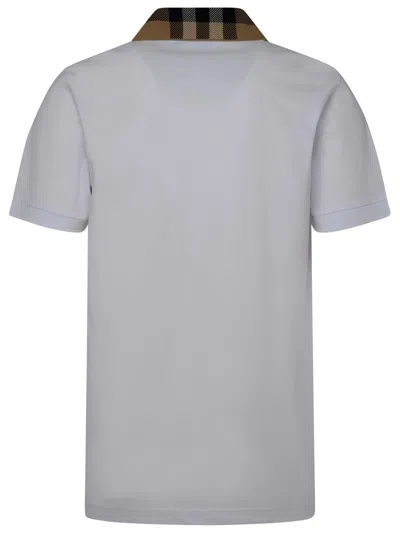 Shop Burberry Cody White Cotton Polo Shirt Man
