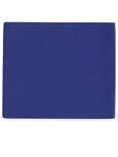 Shop Burberry Blue Calf Leather Wallet Woman