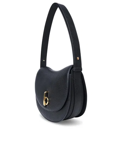 Shop Burberry Medium 'rocking Horse' Black Leather Bag Woman