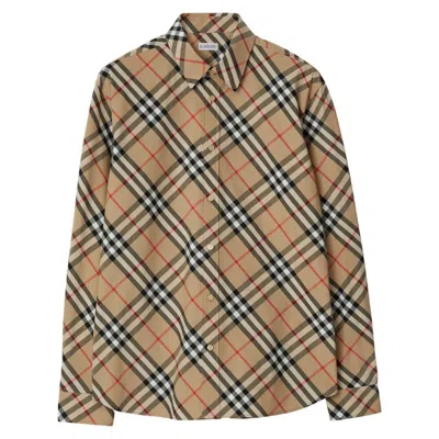 Shop Burberry Shirts In Neutrals