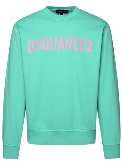 Shop Dsquared2 Mint Cotton Sweatshirt Man In Green