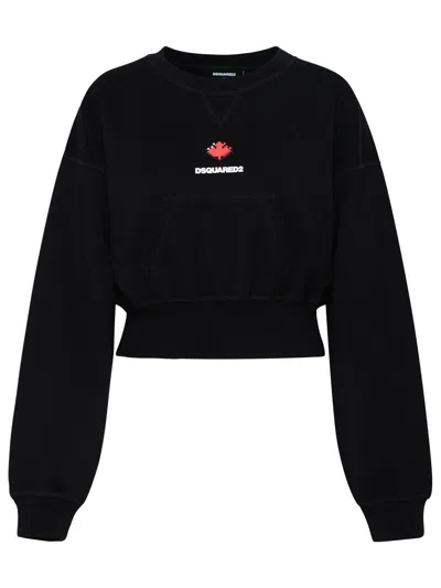 Shop Dsquared2 Black Cotton Sweatshirt Woman