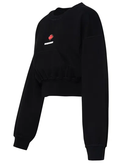 Shop Dsquared2 Black Cotton Sweatshirt Woman