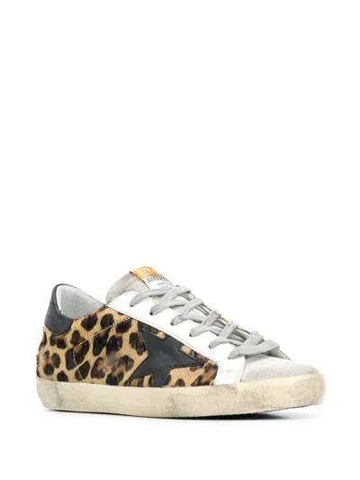 Shop Golden Goose Sneakers In Beige Brown Leo/ice/black