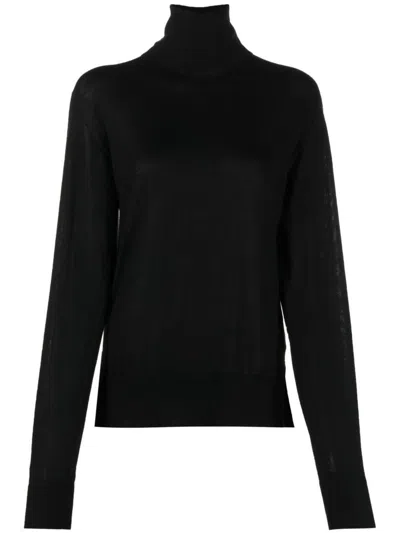 Jil Sander Roll-neck Cashmere Jumper In Black