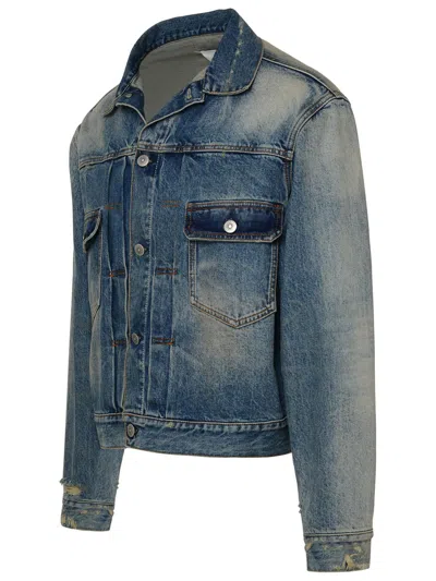 Shop Maison Margiela Blue Denim Décortiqué Jacket Man