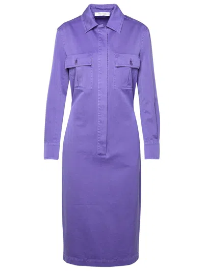 Shop Max Mara 'cennare' Lavender Cotton Dress Woman In Multicolor