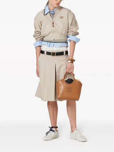 Miu Miu Miumiu Women Gonna Pieghe In Cream