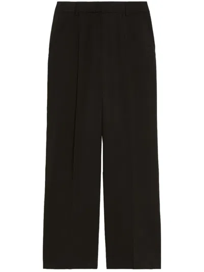 Weekend Max Mara Belt And Loop Wide-leg Pants In Black