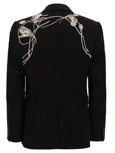 Shop Alexander Mcqueen 'harness' Blazer In White/black