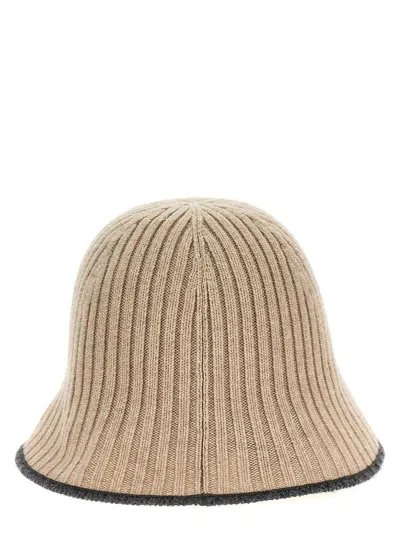 BRUNELLO CUCINELLI BRUNELLO CUCINELLI RIBBED KNIT BUCKET HAT 