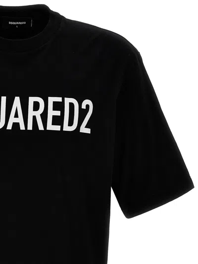 Dsquared2 Crew Neck T-shirt With Printed Logo In Black