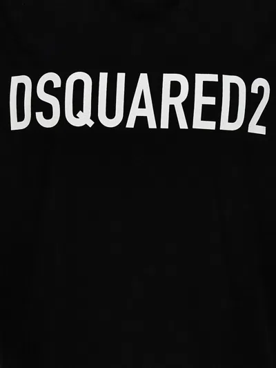 Dsquared2 Crew Neck T-shirt With Printed Logo In Black