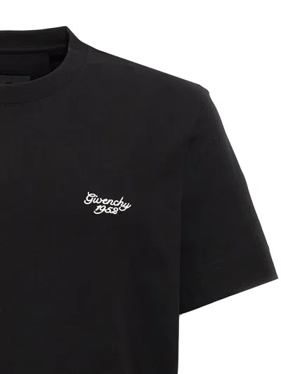 Shop Givenchy Logo Embroidery T-shirt In Black