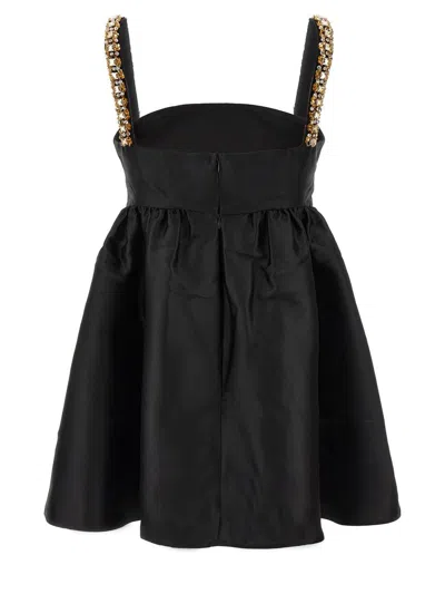 Shop Self-portrait 'black Taffeta Embellished Mini' Dress