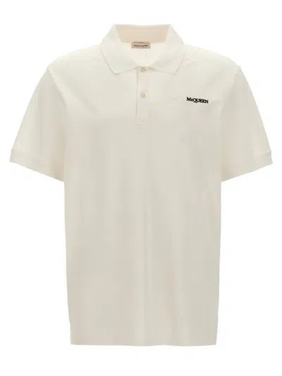 Shop Alexander Mcqueen Logo Polo Shirt In White