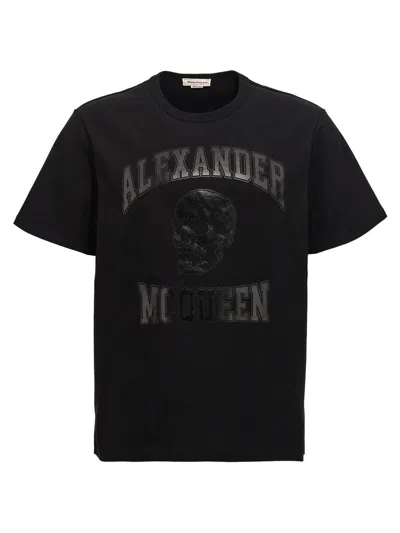 Shop Alexander Mcqueen Logo Print T-shirt In Black