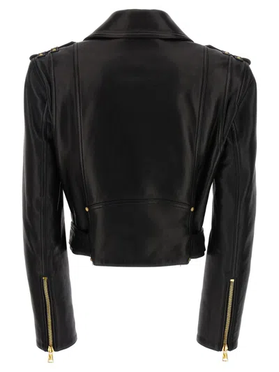 Shop Balmain 'biker' Jacket In Black