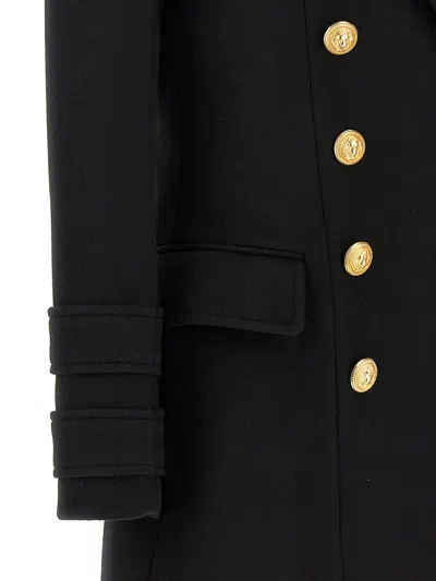 Balmain 10 Buttons Coat In Virgin Wool And Cashmere Women In Black