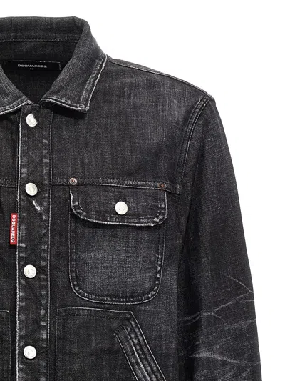 Shop Dsquared2 'boxy Jean' Jacket In Black