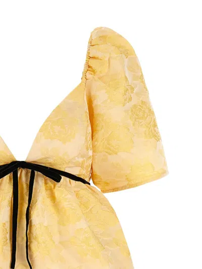 Shop Ganni 'botanical' Dress In Yellow