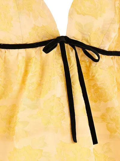 Shop Ganni 'botanical' Dress In Yellow