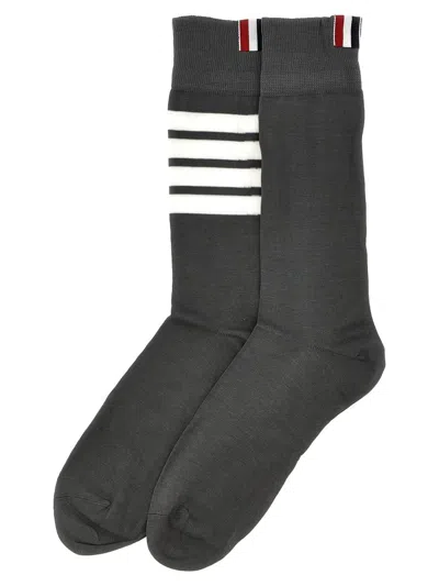 Shop Thom Browne '4 Bar' Socks In Gray