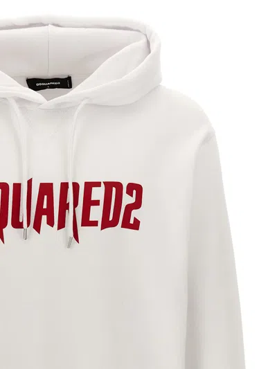 Dsquared2 Logo-printed Hooded Sweatshirt In White