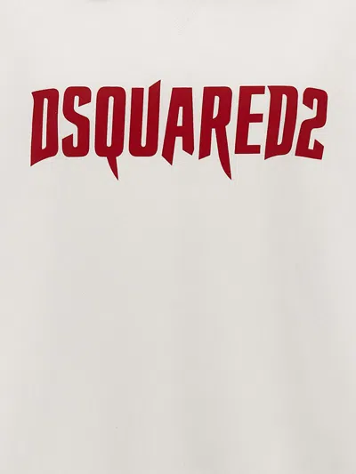 Dsquared2 Logo-printed Hooded Sweatshirt In White