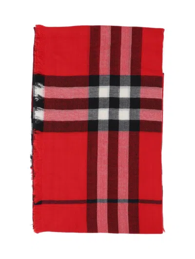 Shop Burberry Scarfs In Red