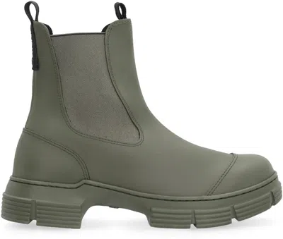 Shop Ganni Rubber Boots In Green