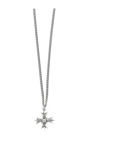 Emanuele Bicocchi Necklace New Mini Crest And Zircone In Metallic