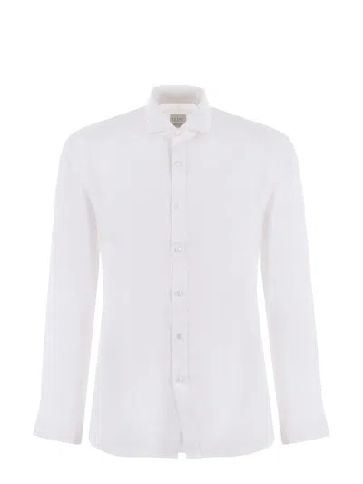 Shop Xacus Linen Shirt In Bianco