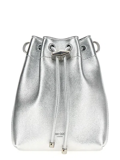 Shop Jimmy Choo Bon Bon Crossbody Bags Silver