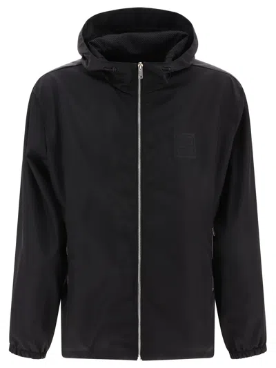 Shop Givenchy Windbreaker Jacket With Logo Jackets In Black