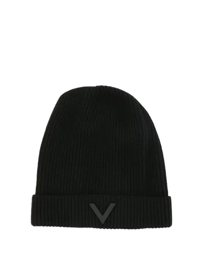 Shop Valentino V Hats In Black