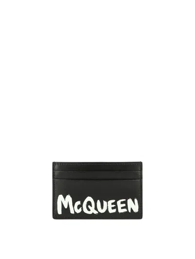 Shop Alexander Mcqueen Mcqueen Graffiti Wallets & Card Holders In Black