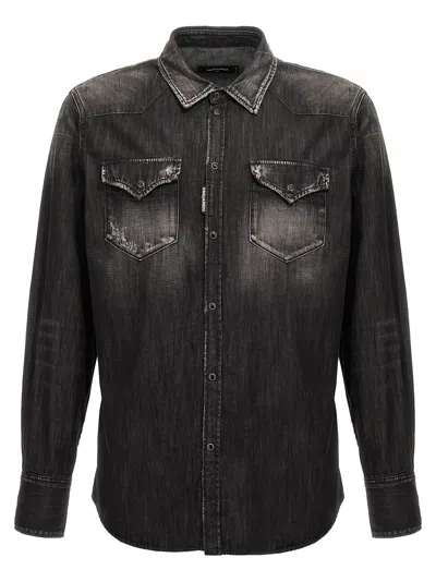 Shop Dsquared2 Classic Western Shirt, Blouse In Black